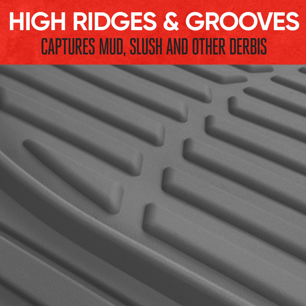 Motor Trend FlexTough deep-dish design traps liquids and debris effectively.
