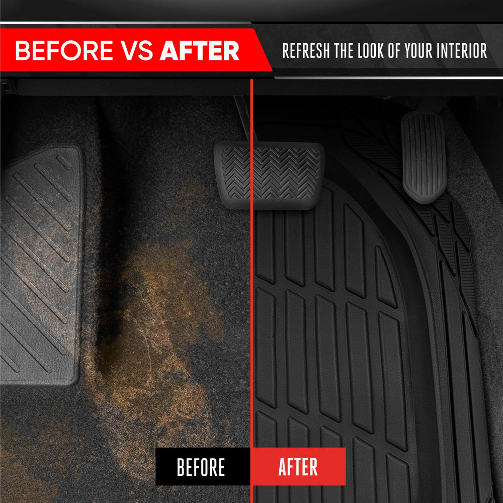 Motor Trend FlexTough easy-clean surface cleans with a quick shake or hose.