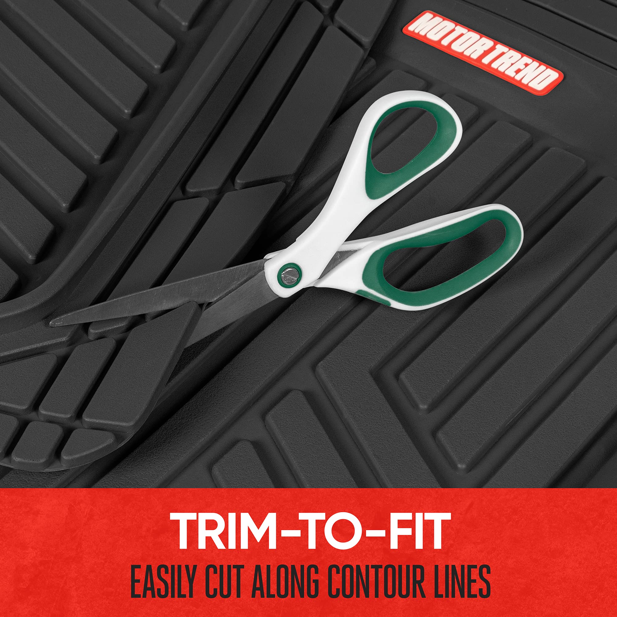 Motor Trend FlexTough Plus ergonomic grooves aid traction and comfort.