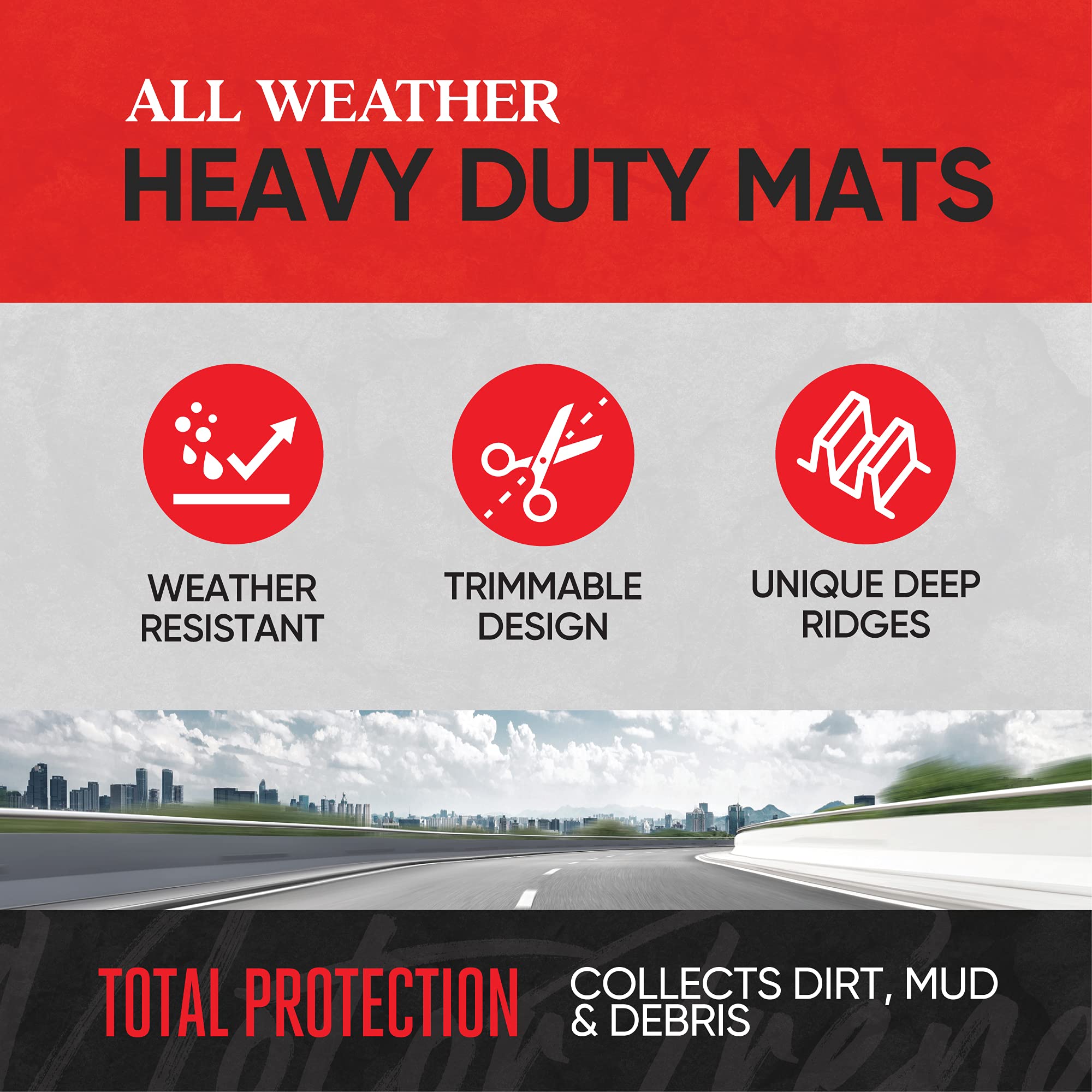 Motor Trend FlexTough rear mats shield the back seat from dirt and moisture.