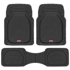 Motor Trend FlexTough front mats with deep dish catch spills and mud.