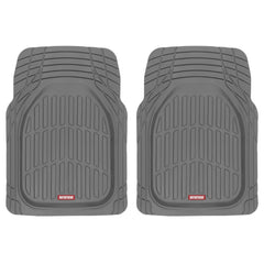 Motor Trend front mats gray FlexTough design offer all-weather protection.