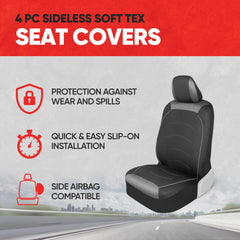 Motor Trend neoprene waterproof front seat cover demonstrates moisture protection.
