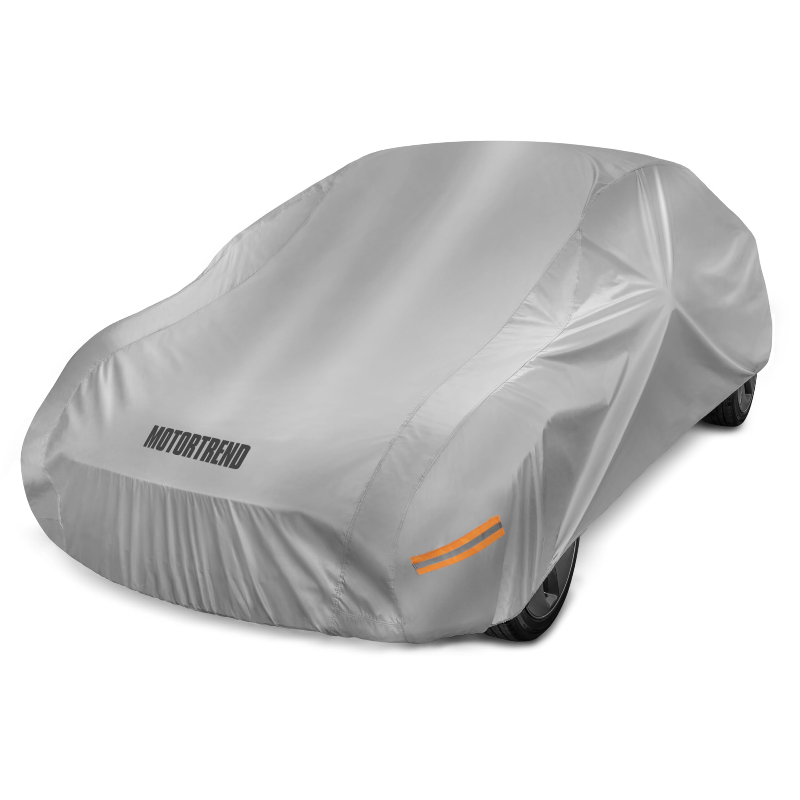 Motor Trend SafeKeeper full-coverage car cover protecting all exterior surfaces.