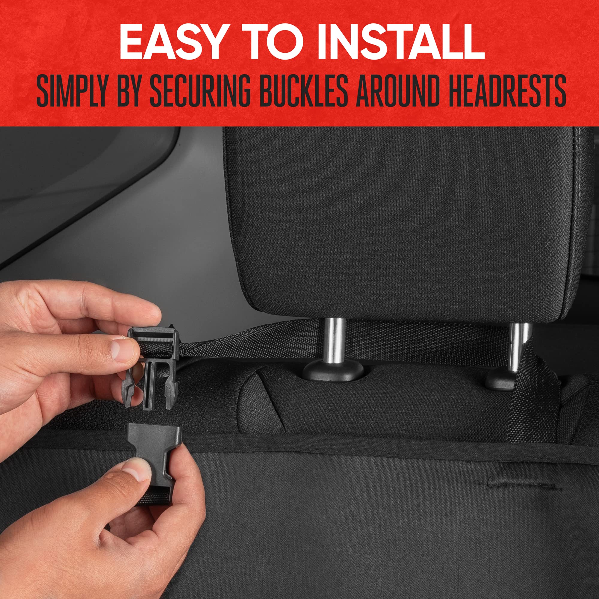 Licensed Motor Trend logo on SpillGuard backseat cover