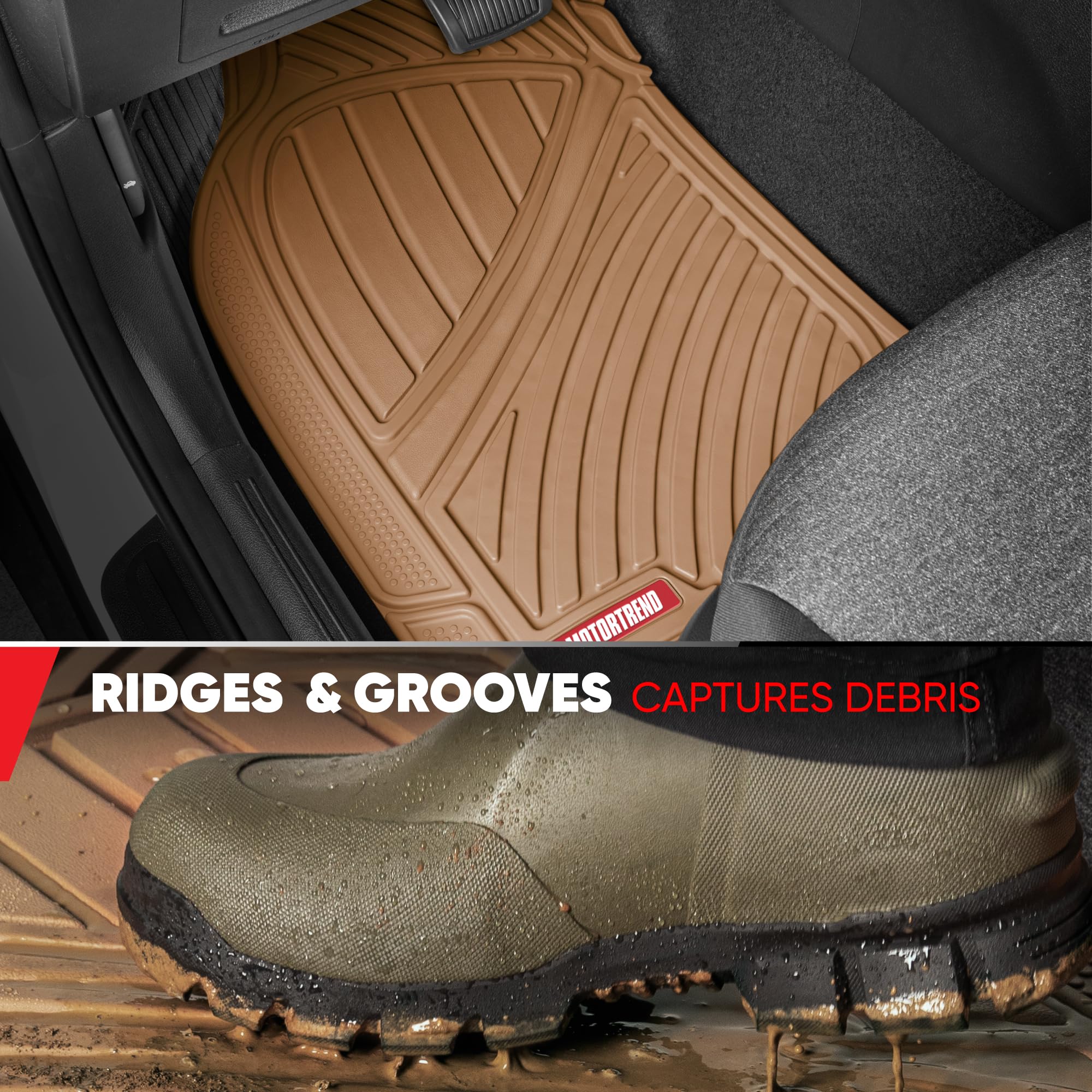 Motor Trend texture close-up shows durable polymerized latex resilience.