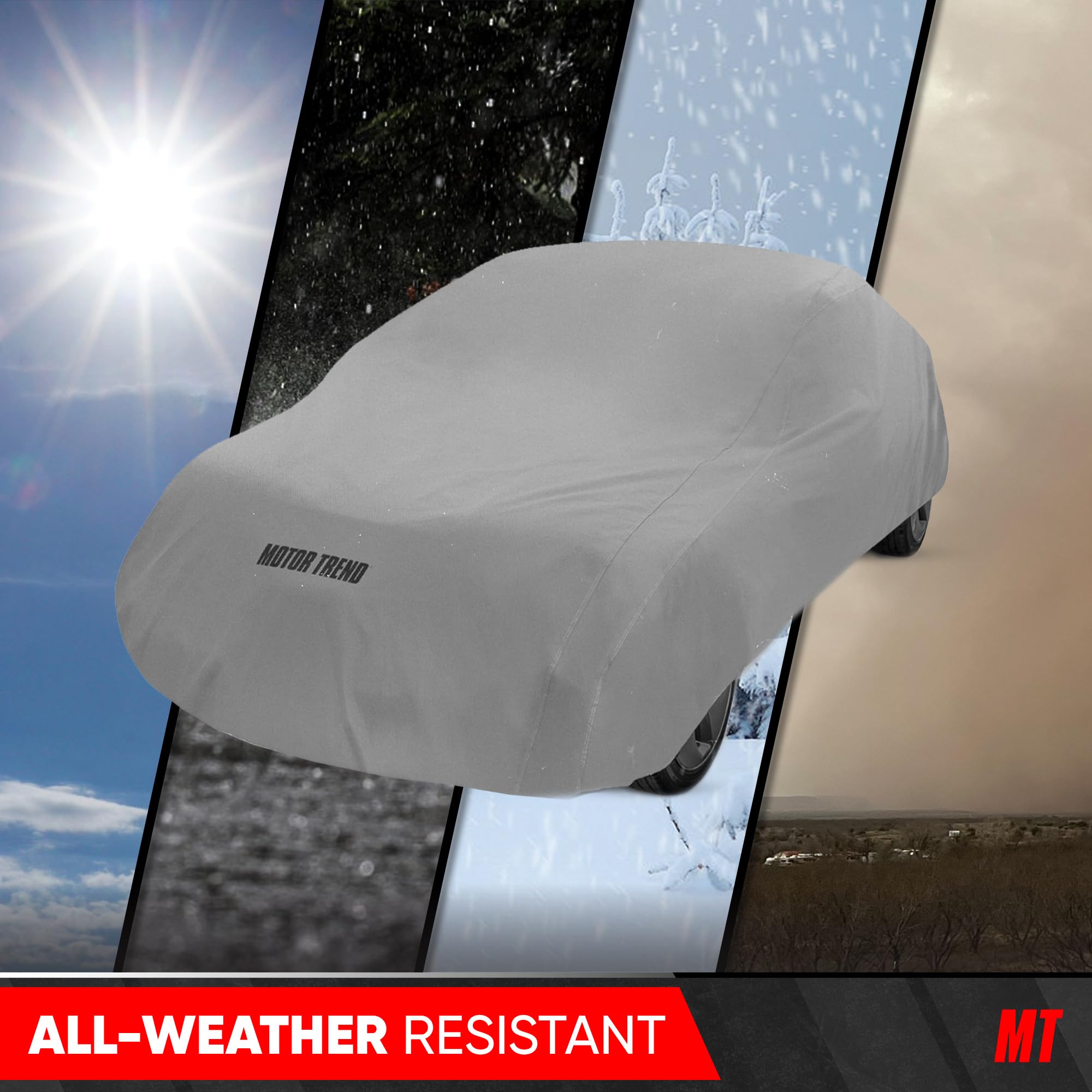 Motor Trend water-resistant inner lining protects interior from moisture buildup