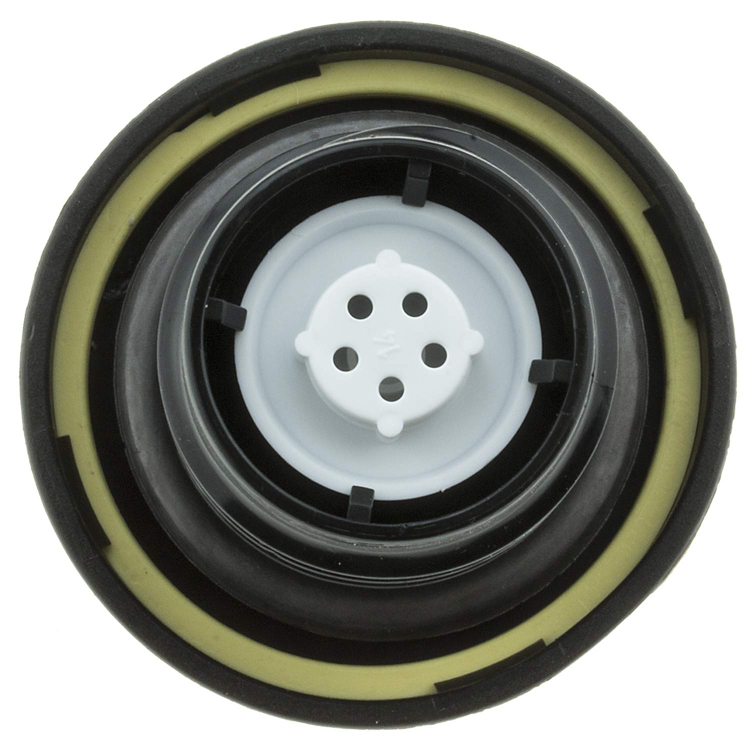 Close-up of the cap seal on MotoRad locking fuel cap.
