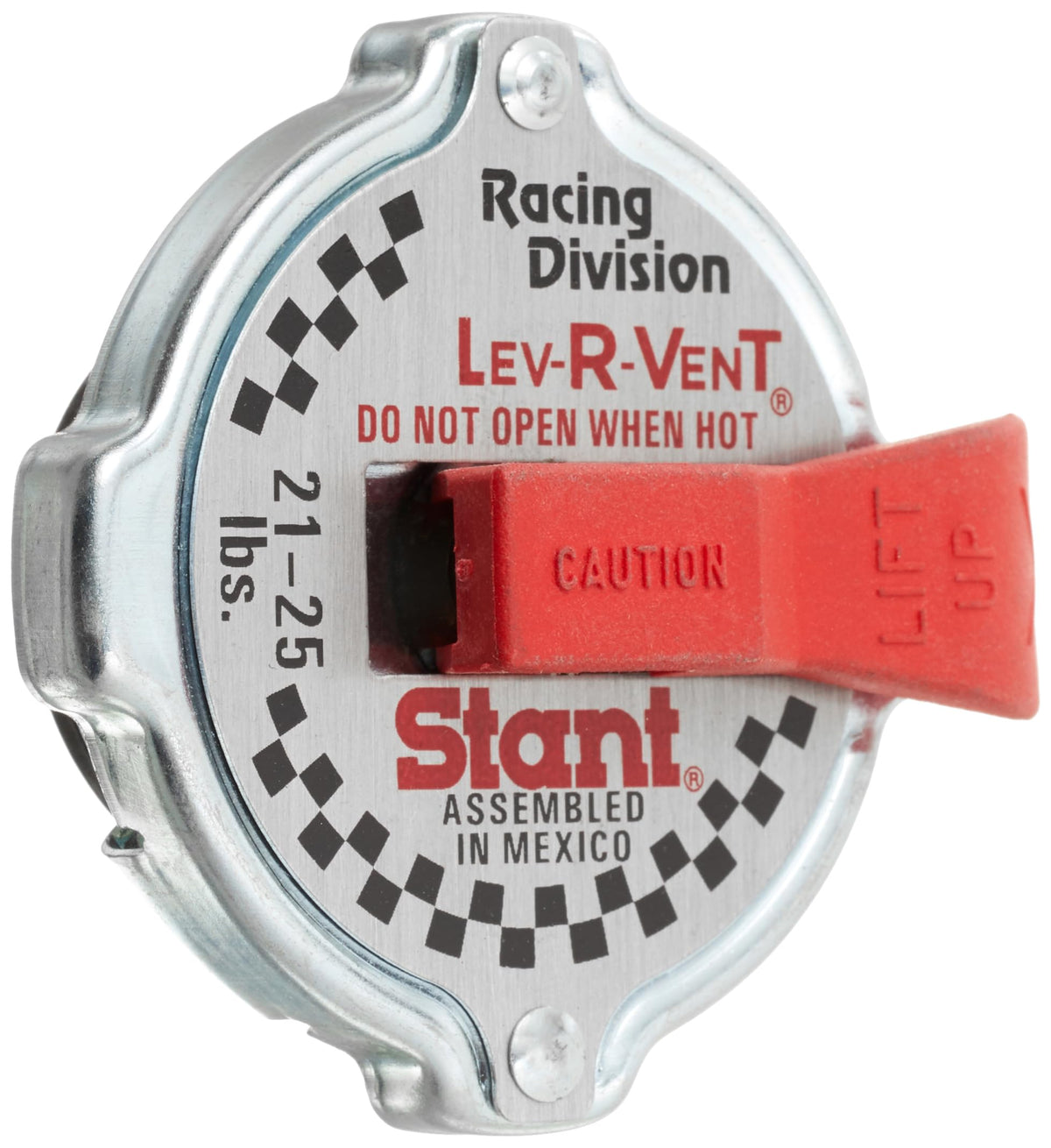 MotoRad ST207 safety lever radiator cap showing venting action for safe pressure release