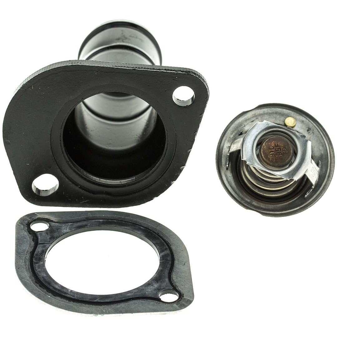 MotoRad thermostat kit 195 deg with gasket – front view, sturdy housing for quick install.