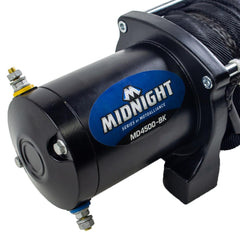 MotoAlliance Viper Midnight 4500lb winch with 50-foot synthetic rope.
