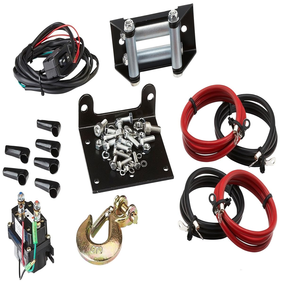 MotoAlliance Viper Midnight 4500lb winch close-up on rugged gears.