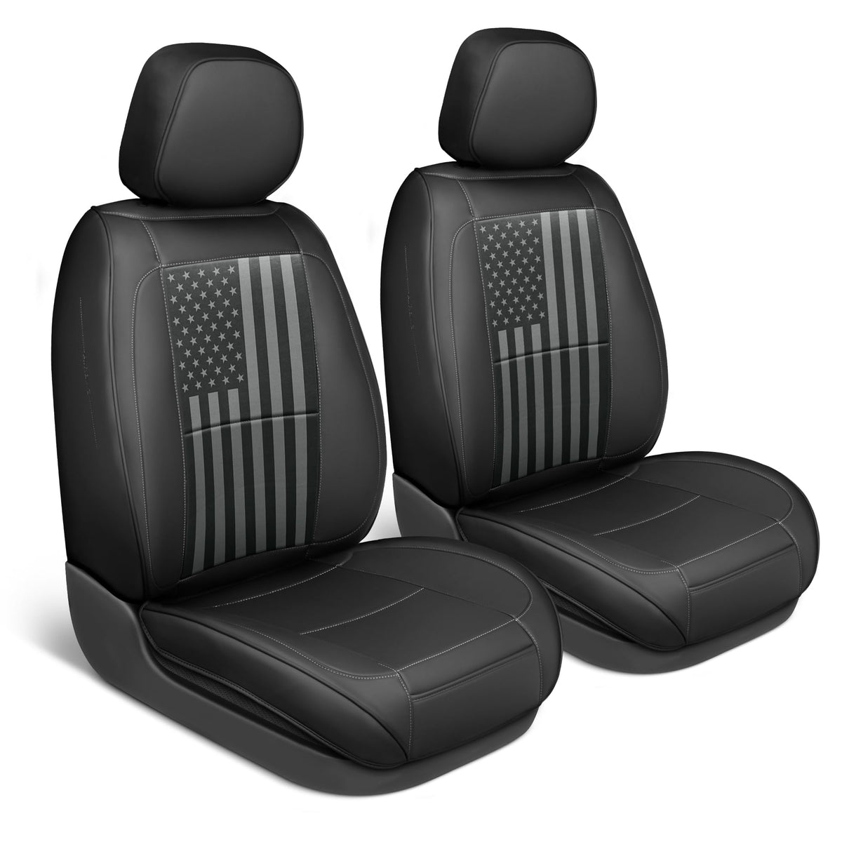 MotorBox American Flag Napa Leather seat cover front view enhances patriot style.