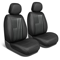 MotorBox American Flag Napa Leather seat cover front view enhances patriot style.