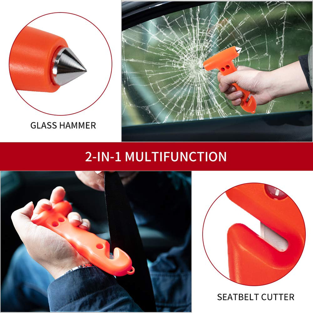 MOTORBUDDY ergonomic red handle provides comfortable grip during emergency use.