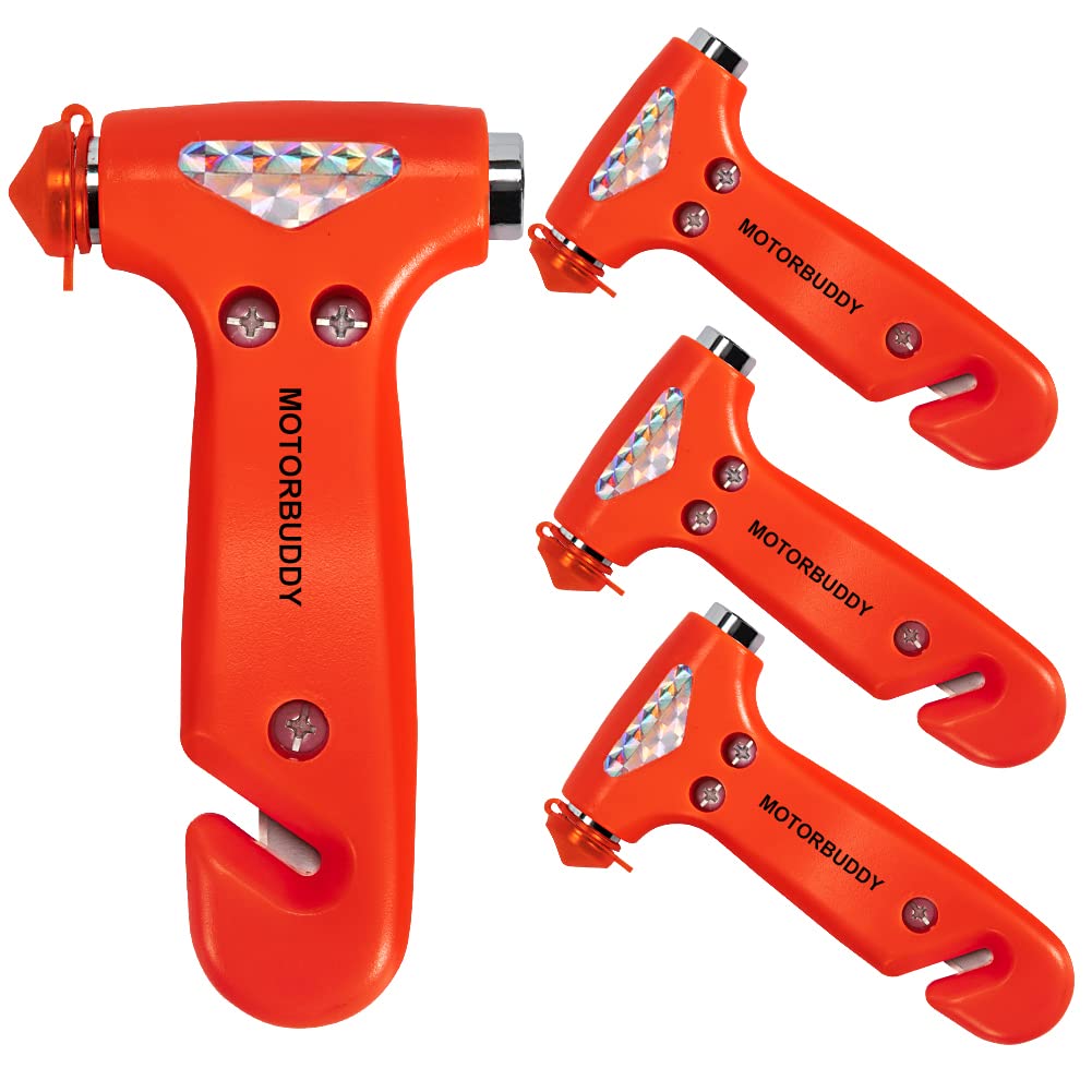 MOTORBUDDY four-pack safety hammers ready for quick emergency access in your vehicle