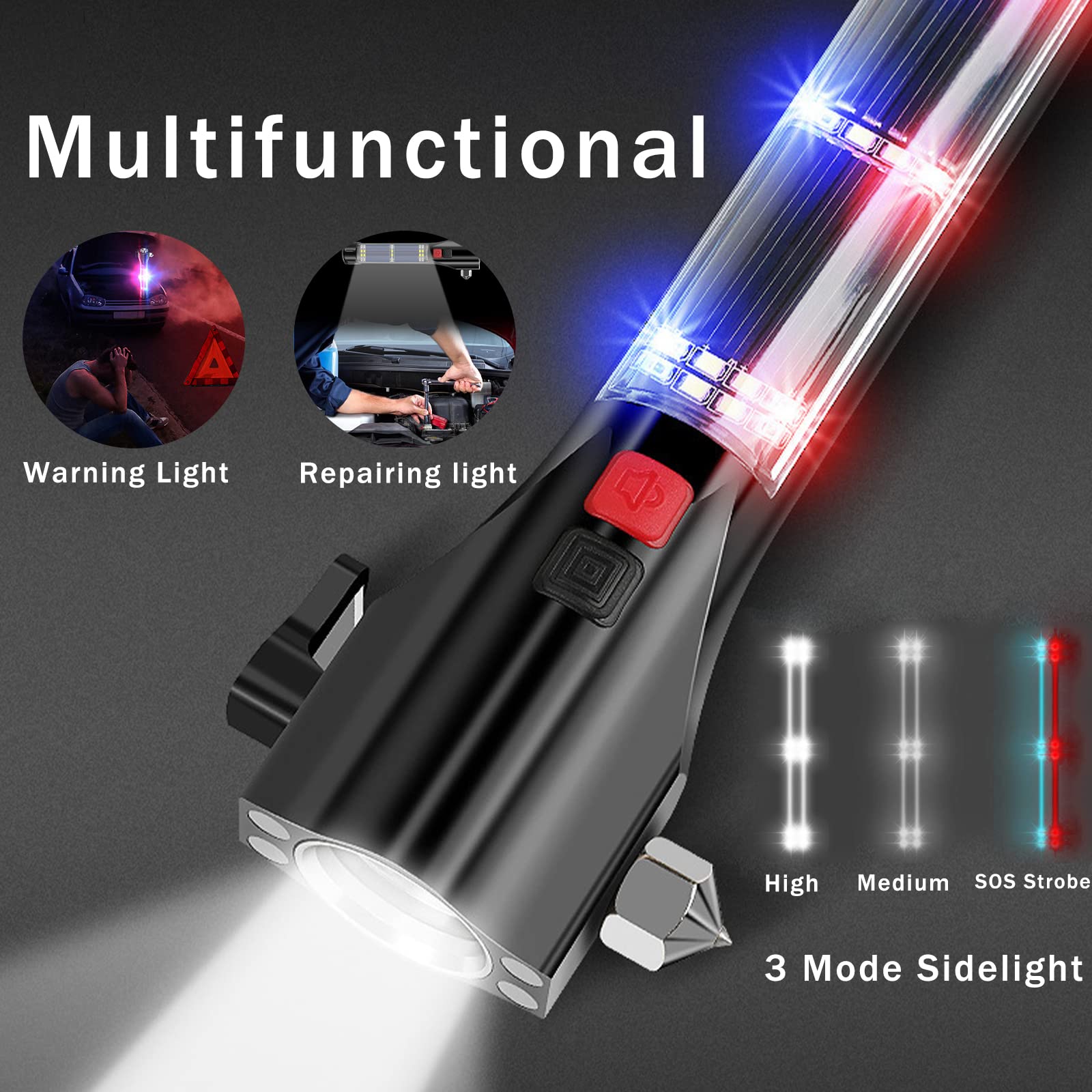MOTORBUDDY red and blue SOS beacon for emergency signaling