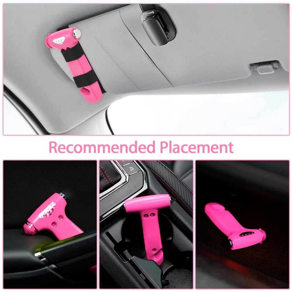 MOTORBUDDY two-pack safety hammers stored for quick grab