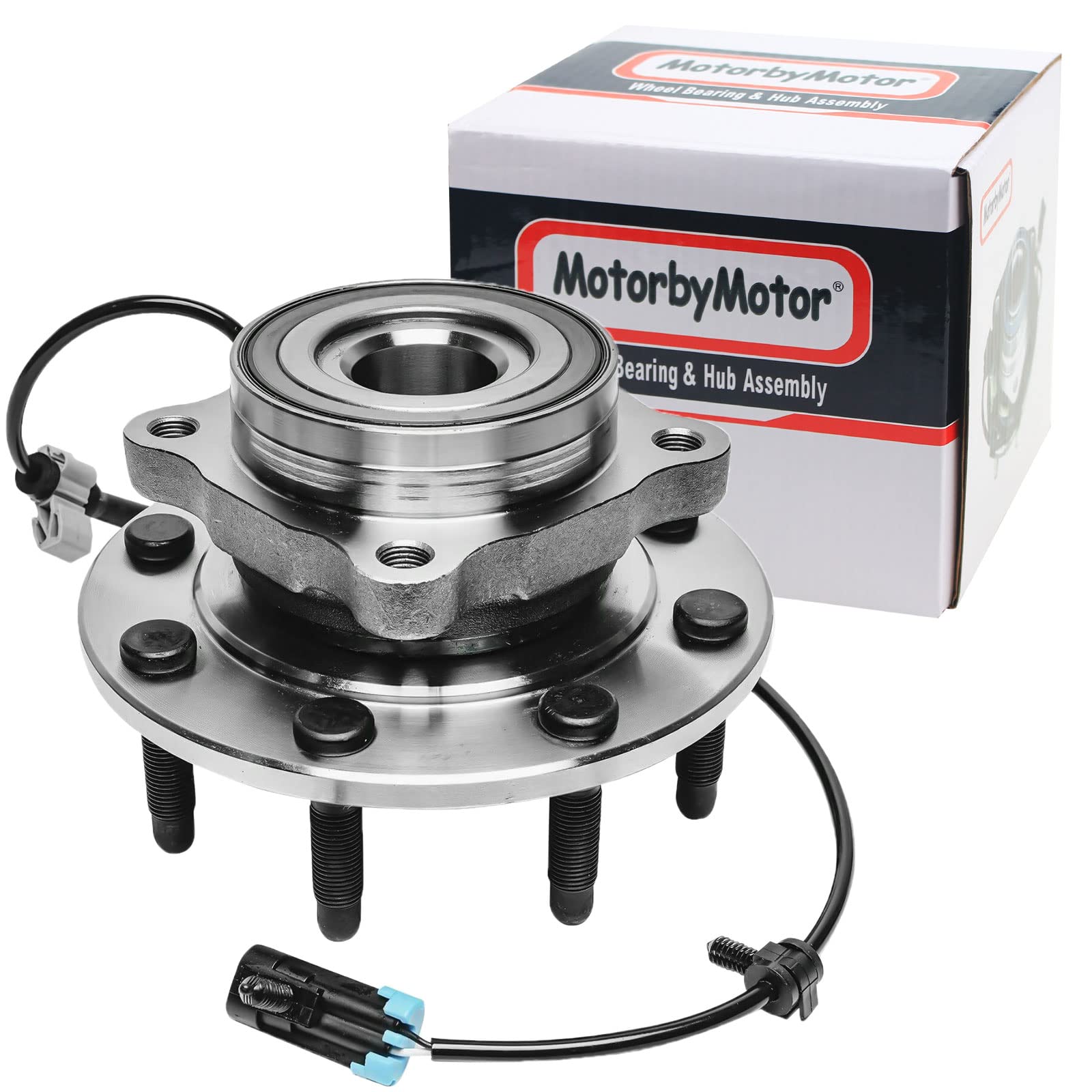MotorbyMotor front wheel bearing hub with 8 lugs and ABS for Chevy and GMC trucks enhances braking reliability.