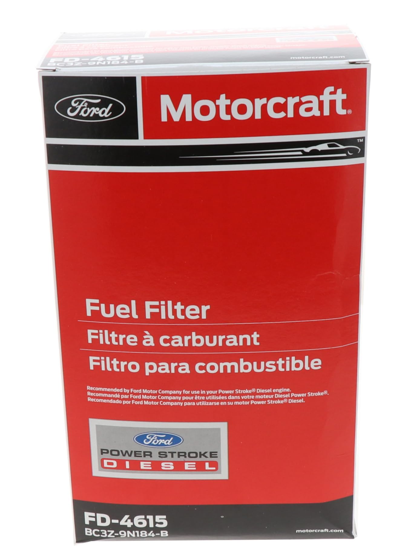 Motorcraft FD4615 fuel filter compatibility coverage demonstrates broad Ford-Lincoln vehicle fit.