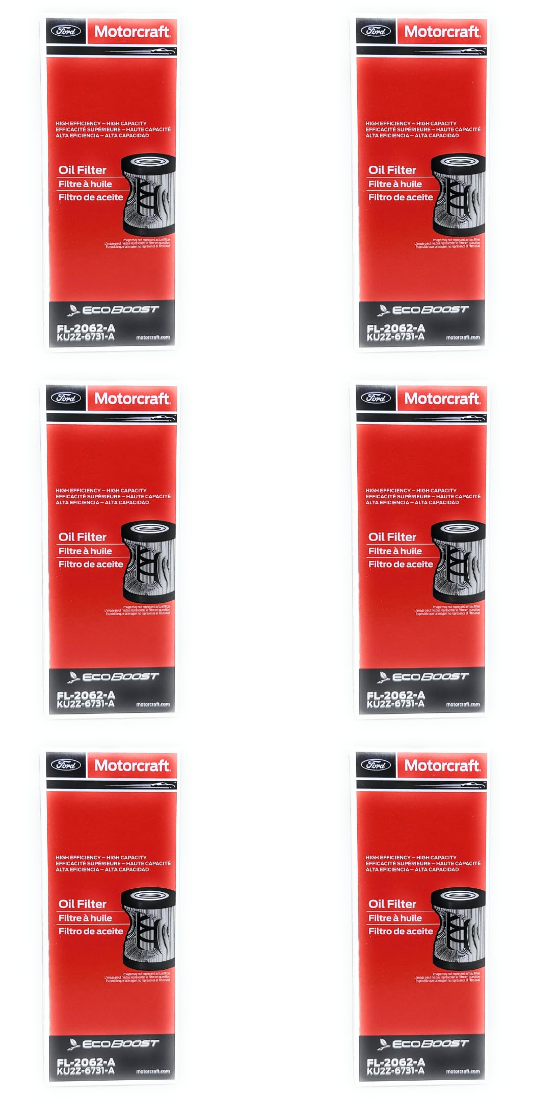 Motorcraft FL2062A oil filter, front view, helps protect engine by filtering abrasives.