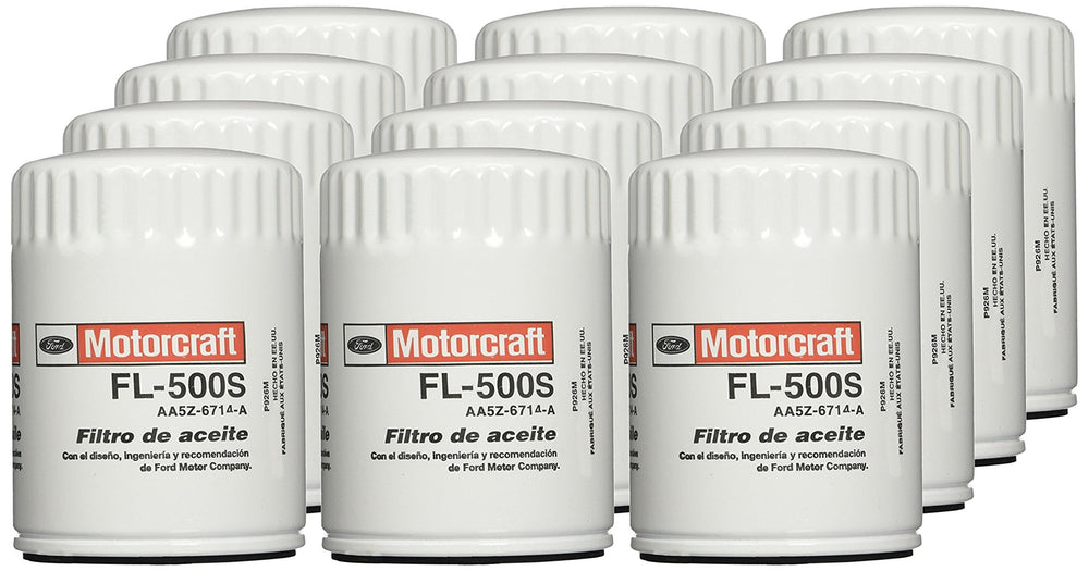 Motorcraft FL500SB12 12-pack oil filter image for fleet maintenance and reliable engine filtration.