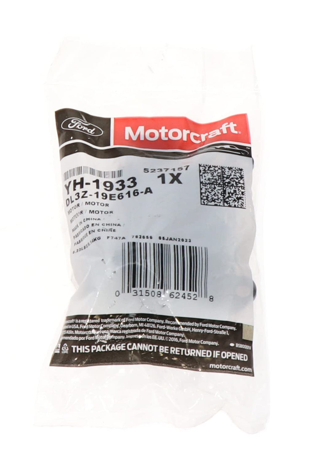 Motorcraft Motor Asy YH1933 in-use illustration demonstrating straightforward installation