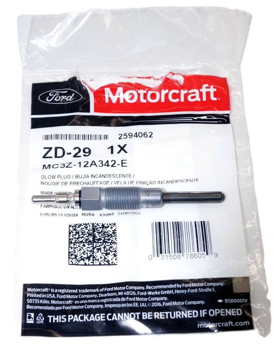 Motorcraft ZD9-ZF2TZ-12A342-A glow plugs boost diesel engine responsiveness.