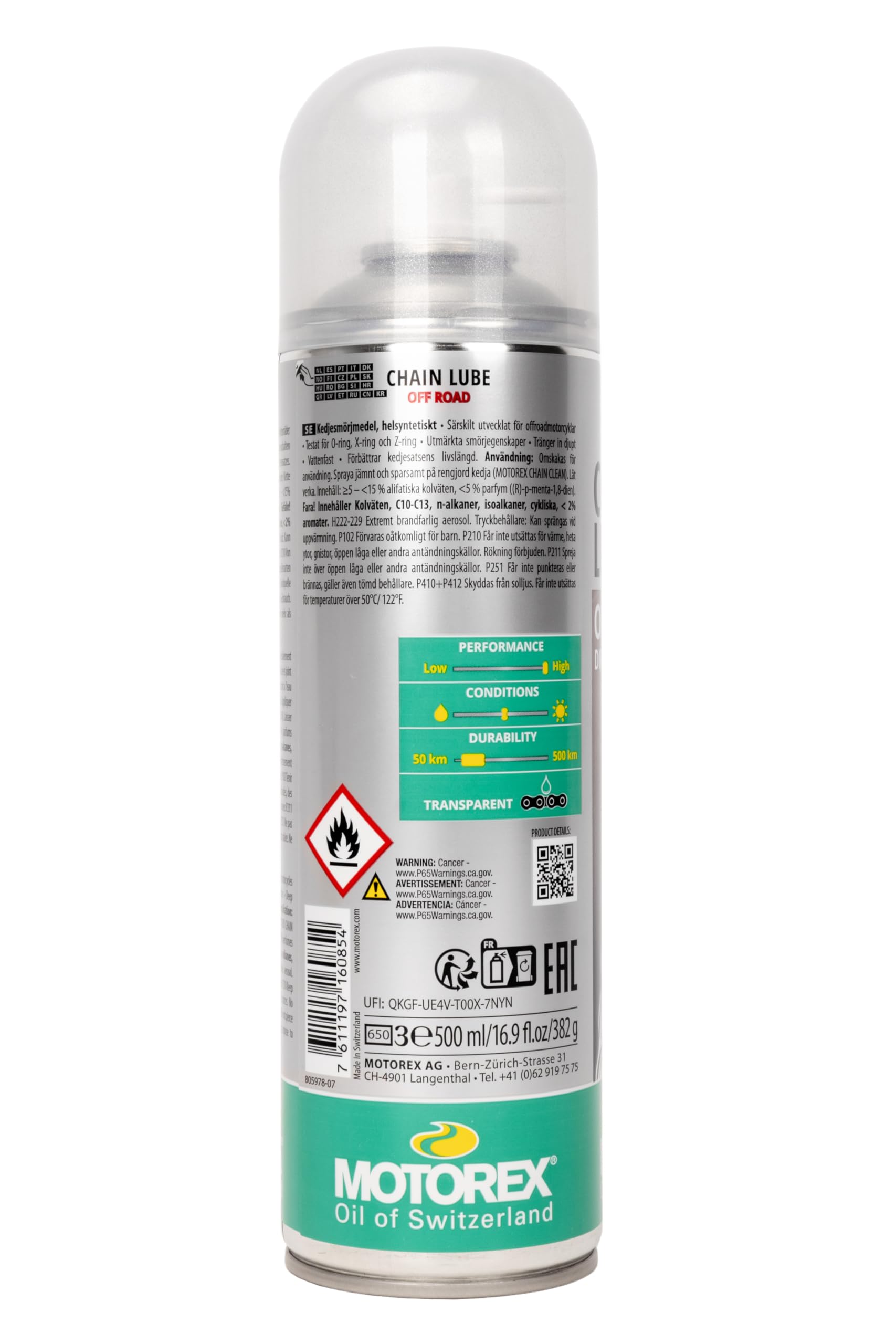 Motorex 622 Offroad Spray packaging shows refillable option for easy re-use.