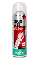 Motorex Chain Lube 622 spray nozzle ensures precise application on high-torque bikes.