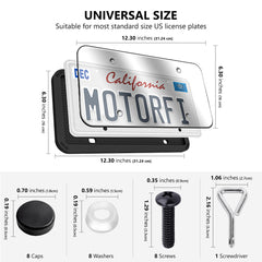 Clear polycarbonate covers on MotorFi frames preserve plate visibility