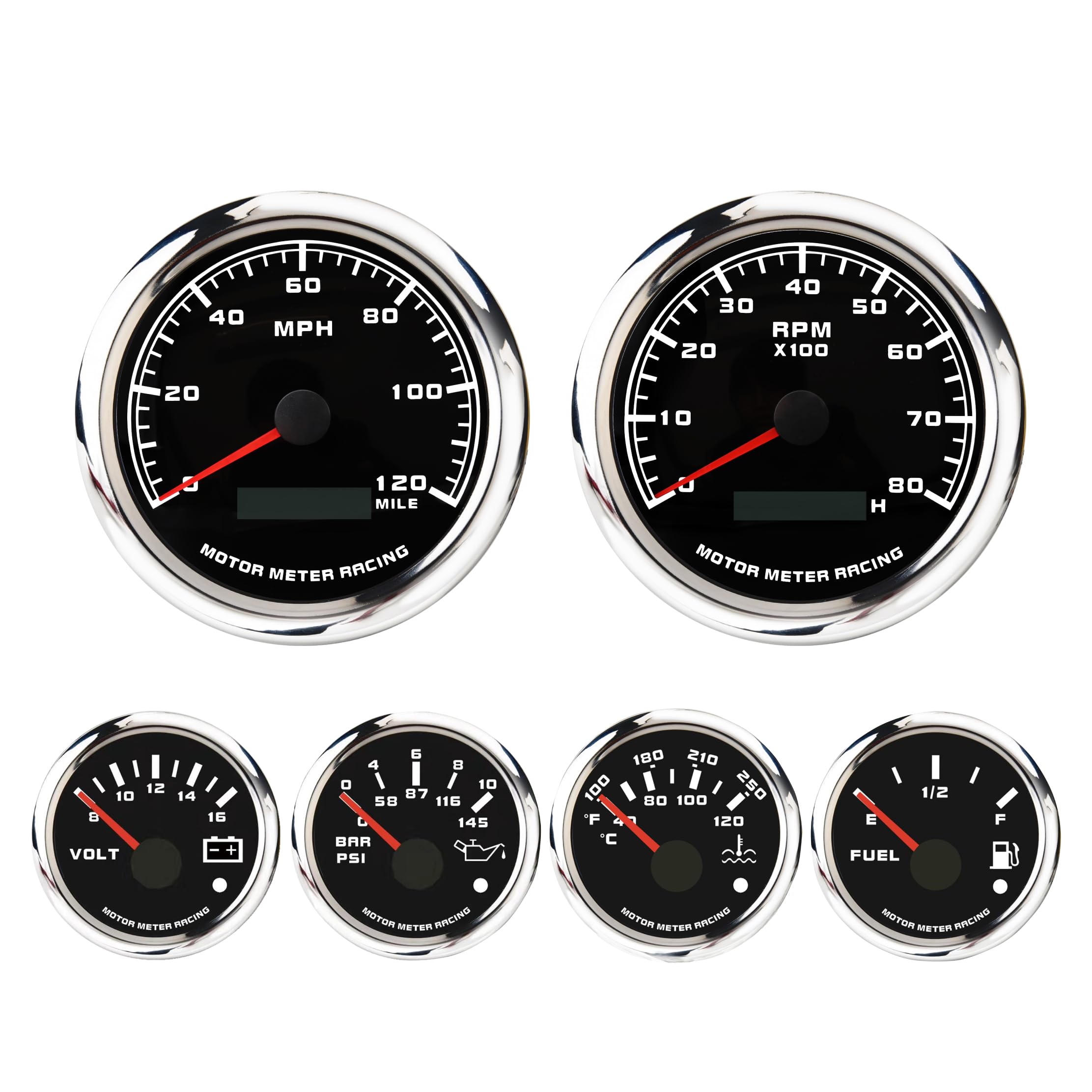 Motor Meter Racing W PRO speedometer 85mm with GPS accuracy for precise readings