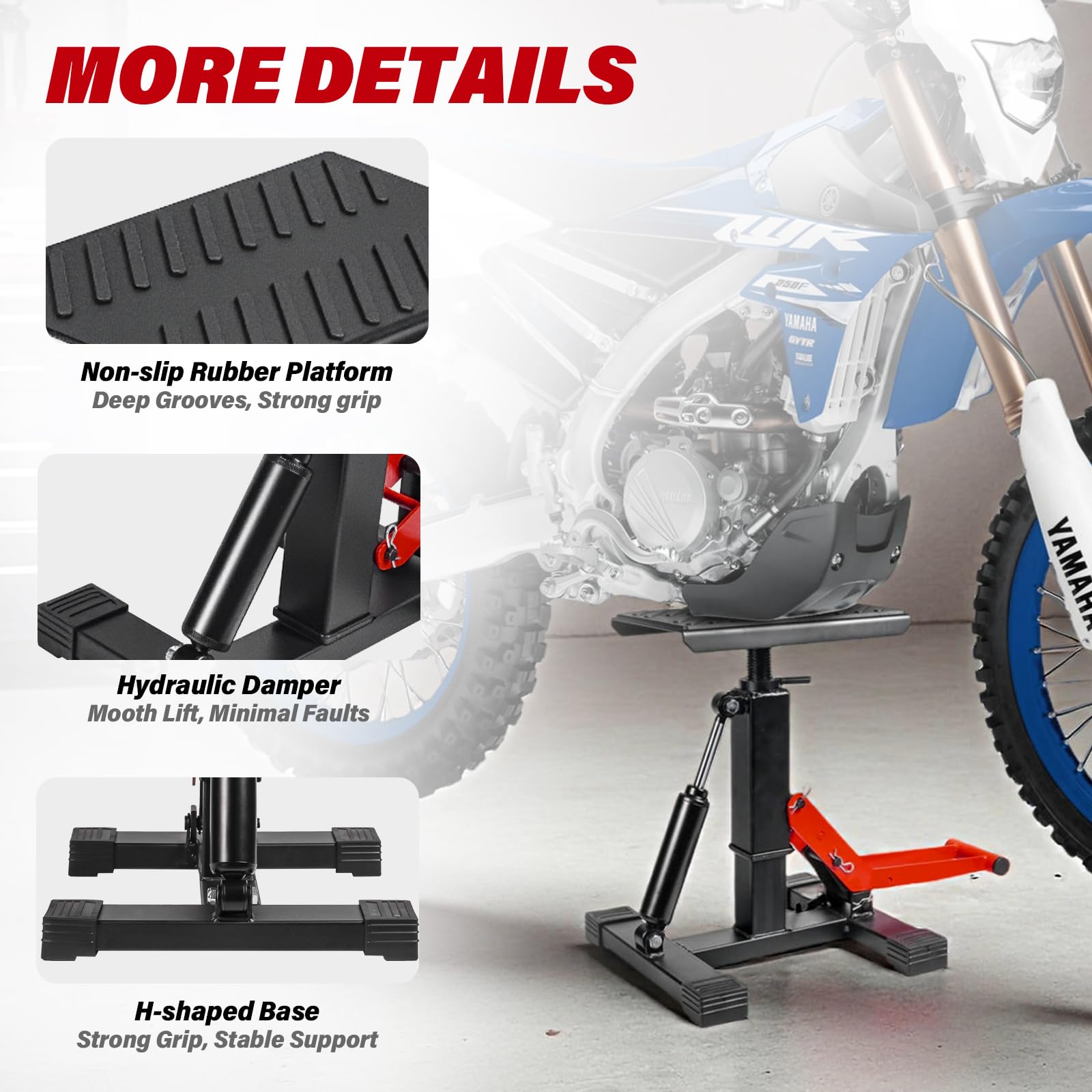 Motoroff hydraulic foot pedal enables quick, controlled lifting