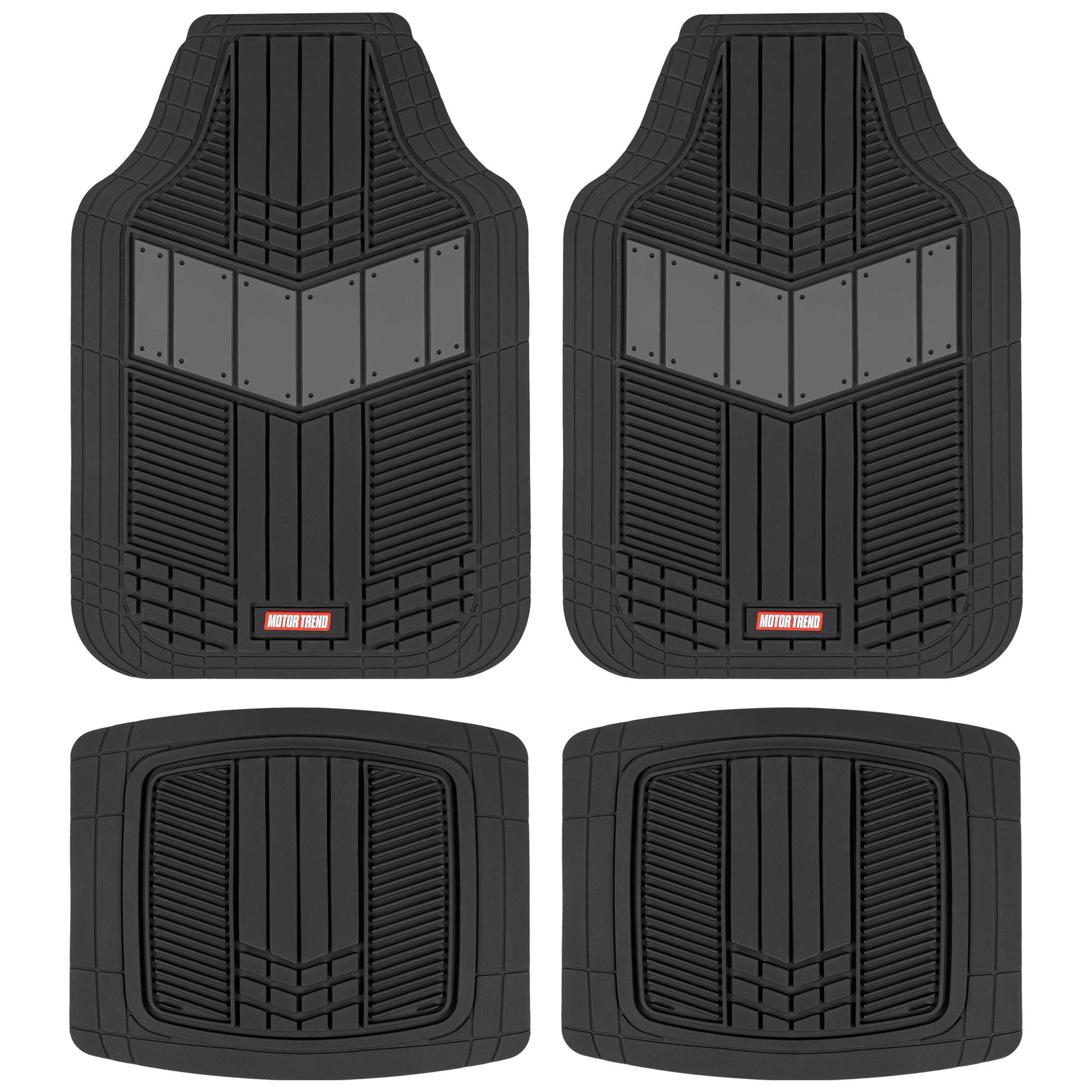 MotorTrend DualFlex all-weather front mats with a two-tone design for a precise trim-to-fit fit