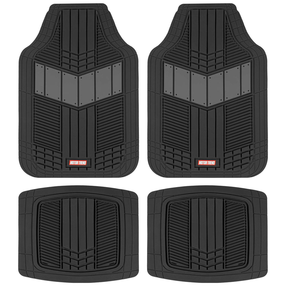 MotorTrend DualFlex all-weather front mats with a two-tone design for a precise trim-to-fit fit