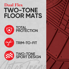 MotorTrend DualFlex rear mats in rugged rubber protectors for muddy or snowy cargo areas