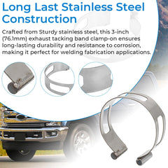 MOTOQUEEN 3inch exhaust tacking band enhances durability and corrosion resistance in welding