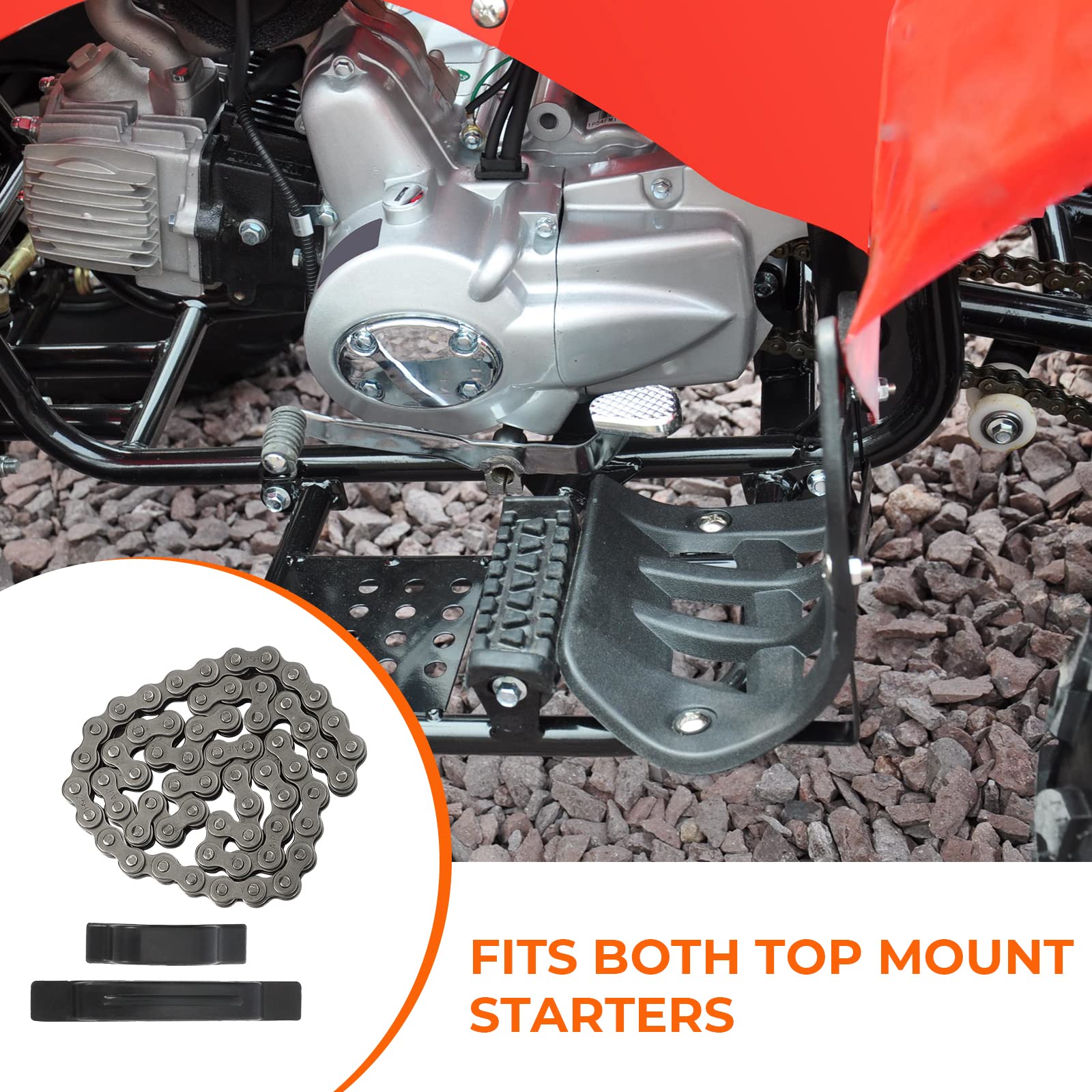 MOTOQUEEN tensioner guides long and short reduce noise and wear.