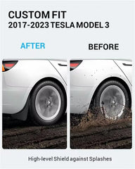 Motrobe Tesla Model 3 mudflap front-right shields against spray and splash on highways.