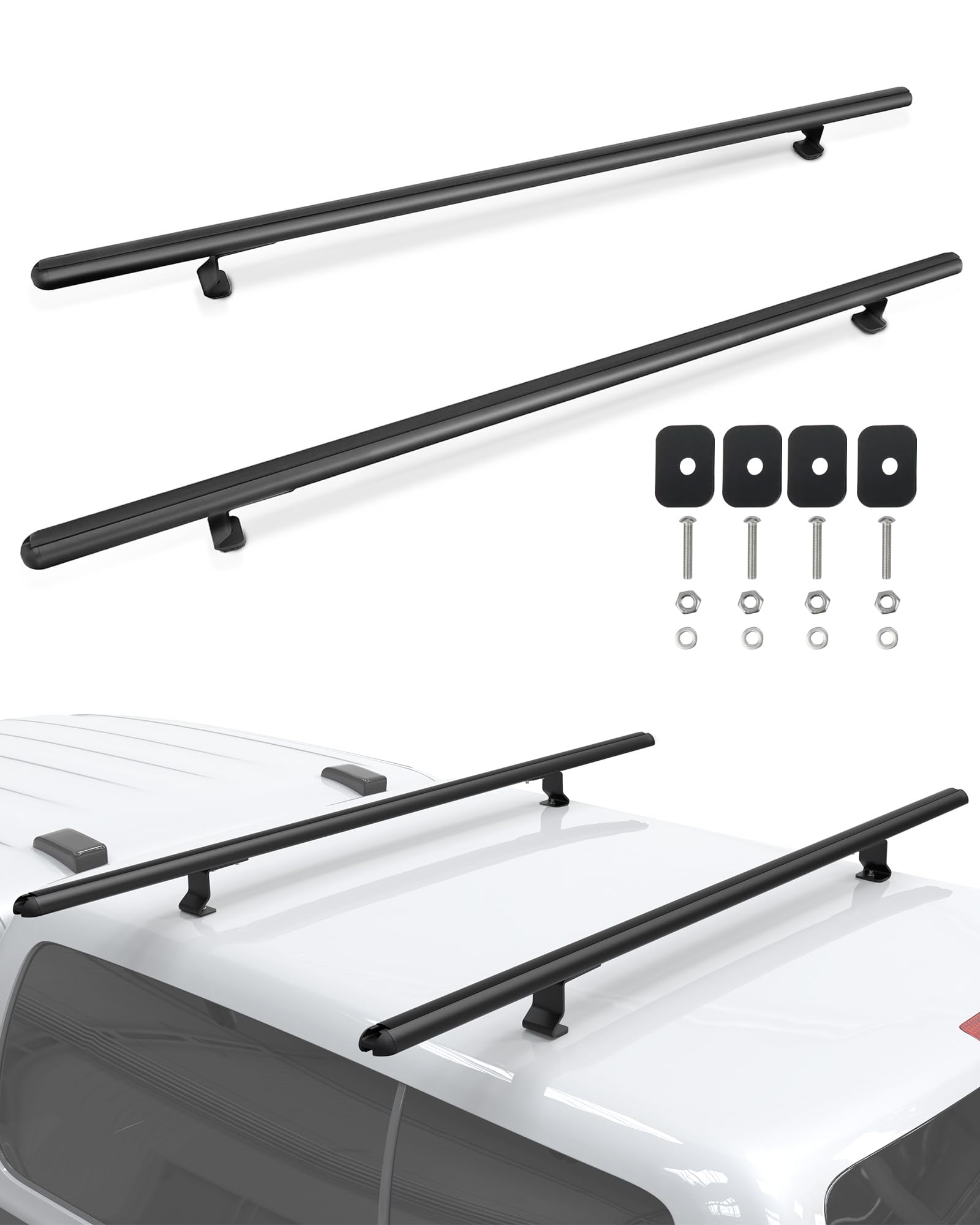 Mountainpeak 60-inch crossbars expand roof cargo capacity for versatile hauling.