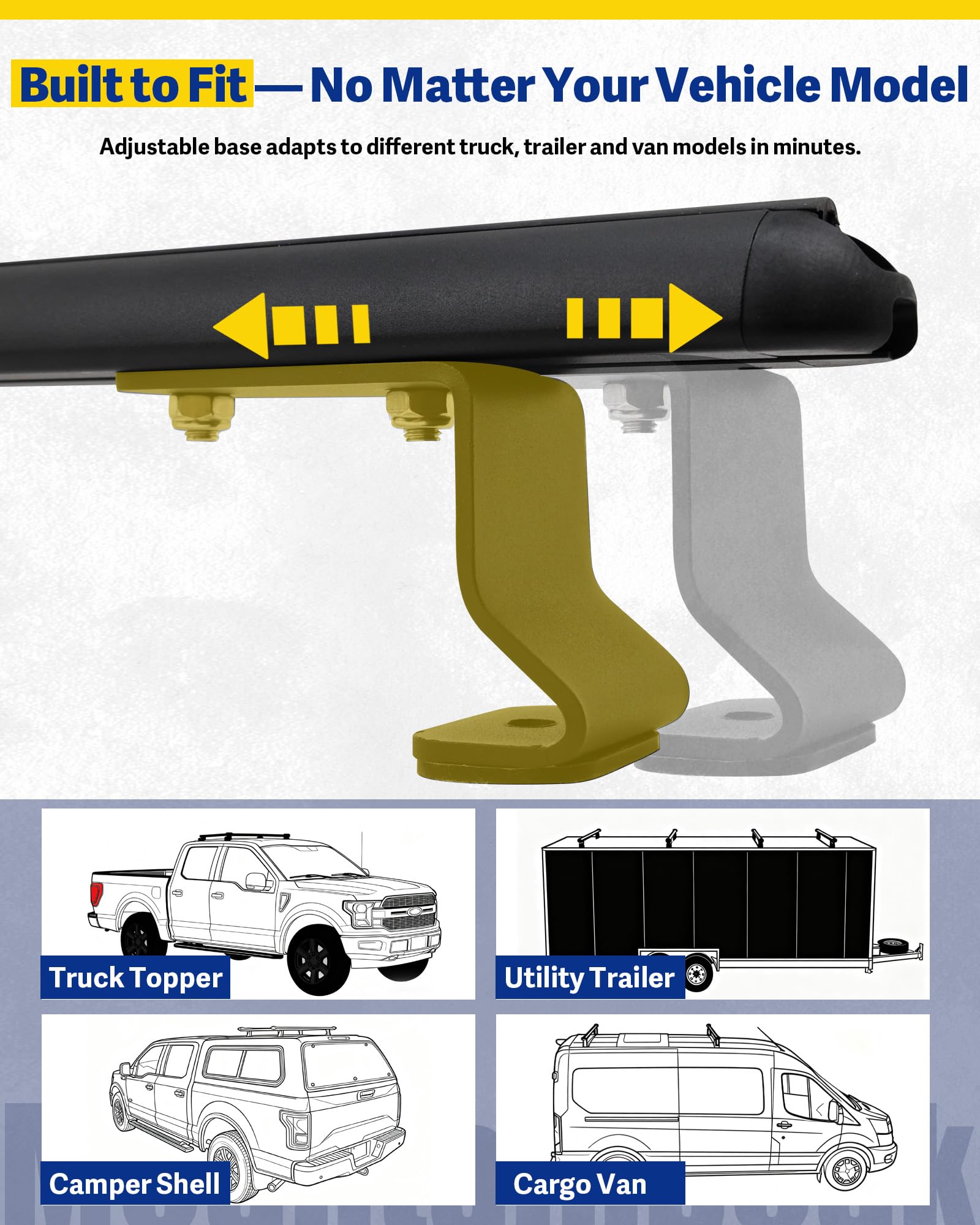 Mountainpeak aluminum black ladder rack delivers strong support and corrosion resistance.