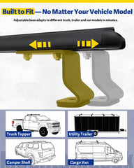 Mountainpeak aluminum black ladder rack delivers strong support and corrosion resistance.