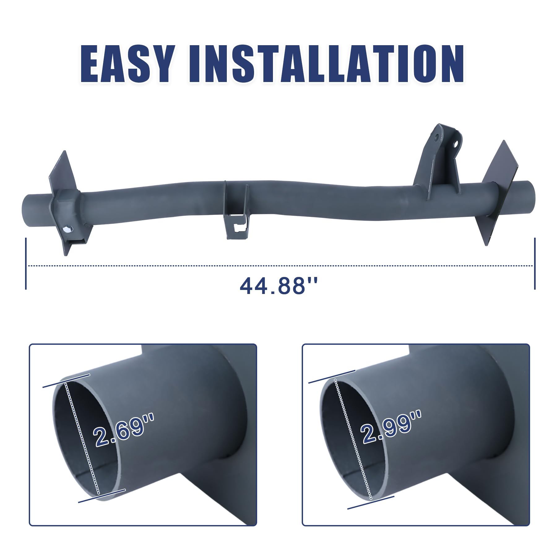 Mountainpeak rear-frame repair crossmember supporting Silverado and Sierra frames.