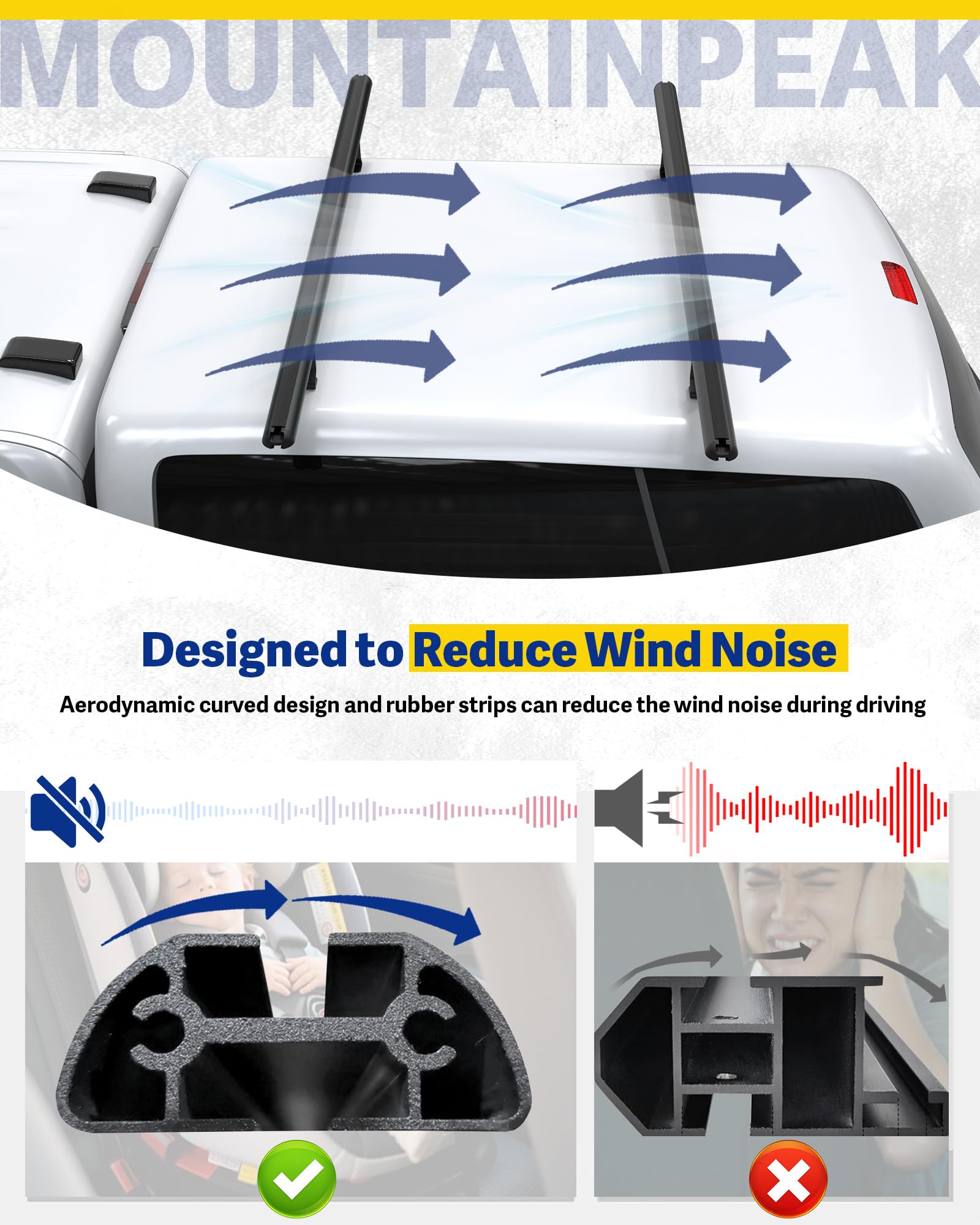Mountainpeak truck topper roof rack suitable for camper shells and organized gear.