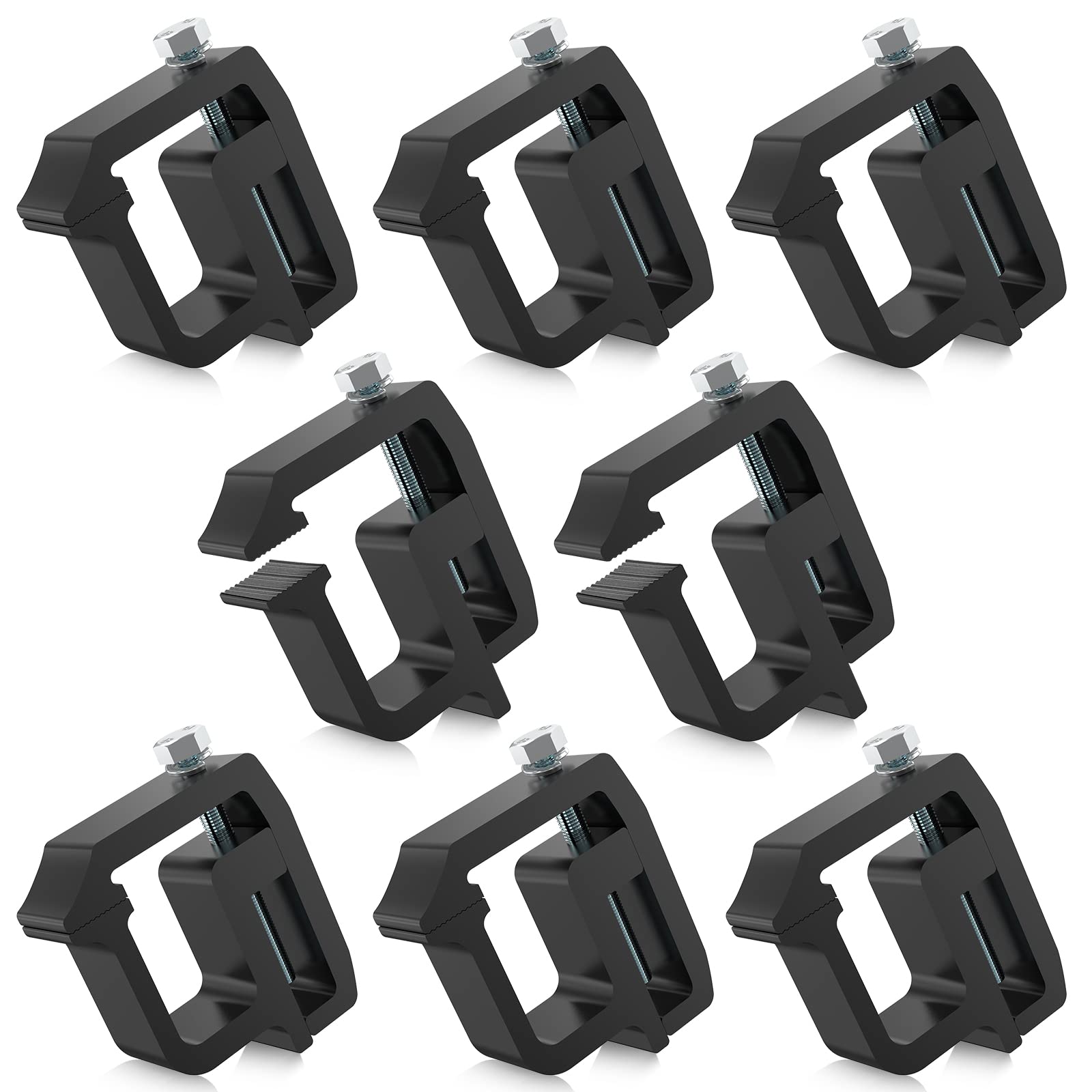 moveland 8 Pcs Camper Shell Clamps securing no-drill mounting on trucks