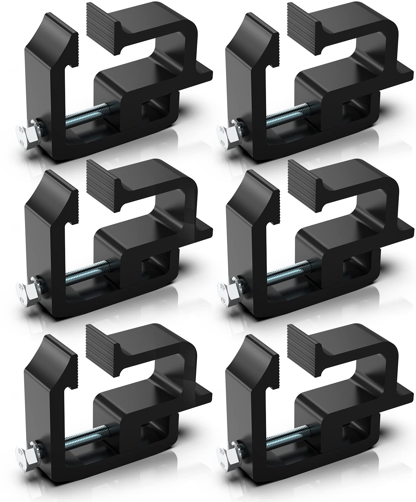Moveland camper shell clamps enabling drill-free installation with a secure grip.