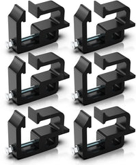 Moveland camper shell clamps enabling drill-free installation with a secure grip.