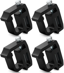Moveland heavy-duty camper clamps pack, secure off-bed mounting without drilling for a stable truck top setup.