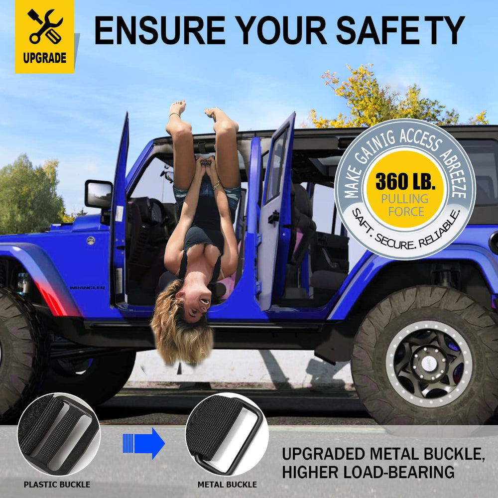 Moveland roll bar grab handle for Jeep Wrangler, side installation for quick grip.