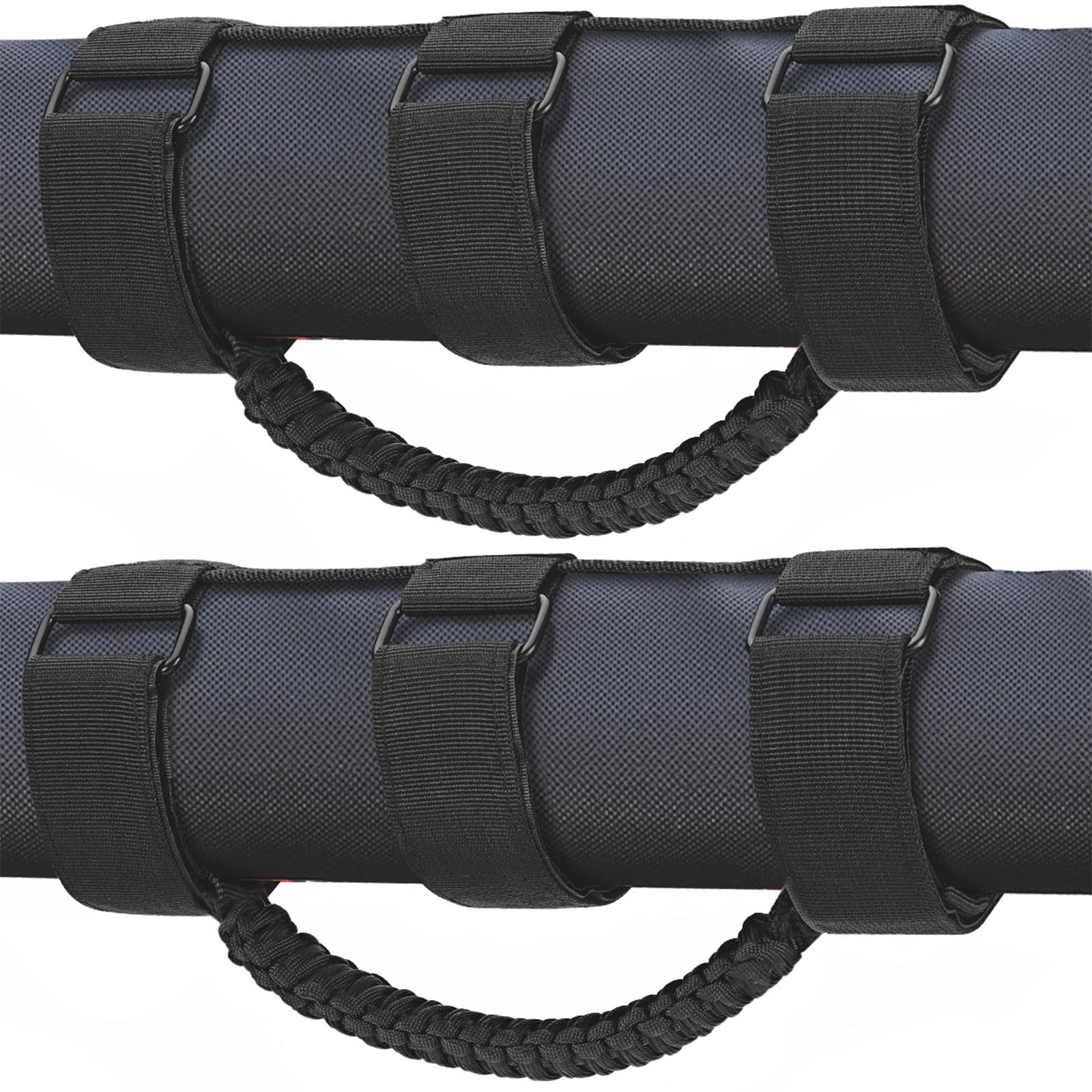 Moveland roll-bar grab handle triple-strap closeup for secure off-road grip.